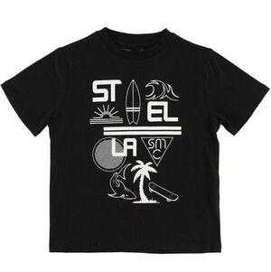 New Stella McCartney T-Shirt Kids Stella Palm 100% Cotton Black NWT Size 8